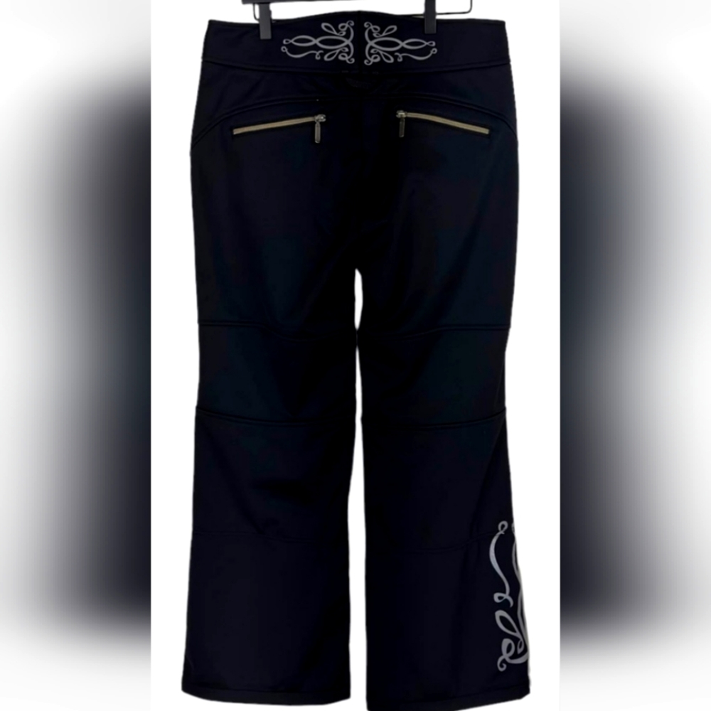 Athleta Black Snow Ski Snowboard Pants with Applique Details 16